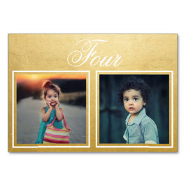 Bride Groom Age Elegant Classy Guld Bordsnummer