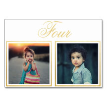 Bride Groom Age Elegant Classy Guld Bordsnummer