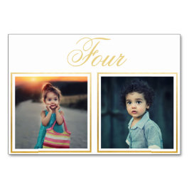 Bride Groom Age Elegant Classy Guld Bordsnummer