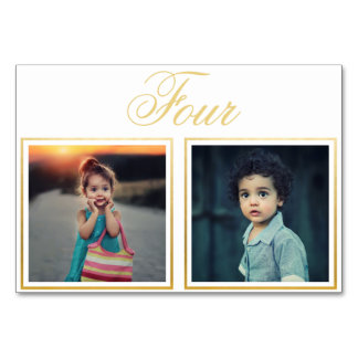 Bride Groom Age Elegant Classy Guld Bordsnummer