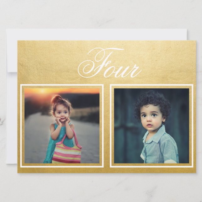 Bride Groom Age Elegant Classy Guld Bordsnummer (Framsida)