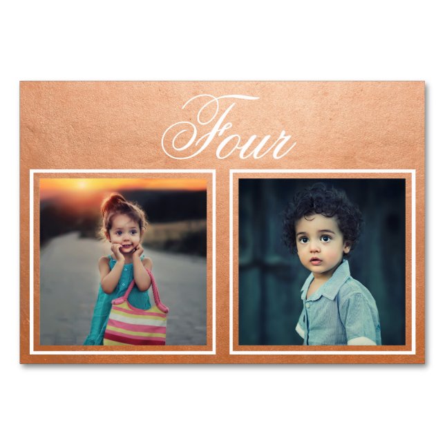 Bride Groom Age Elegant Ro Guld Bordsnummer (Framsidan)