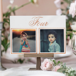 Bride Groom Age Elegant Ro Guld Bordsnummer