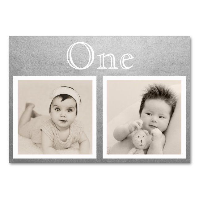 Bride Groom Anpassningsbar Age Silver Bordsnummer (Framsidan)