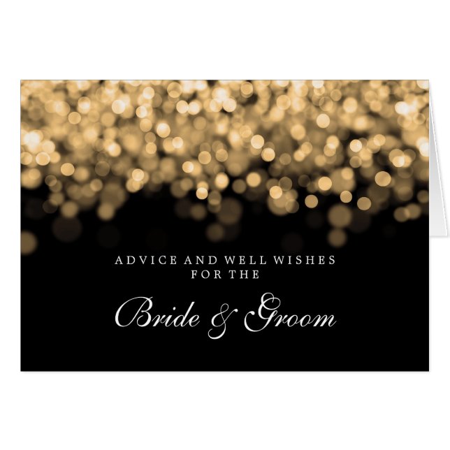 Bride & Groom Bröllop Advice Card Guld Ljus Hälsningskort (Framsidan Horizontal)