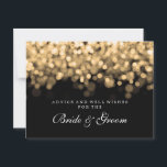 Bride & Groom Bröllop Advice Card Guld Ljus Rådkort<br><div class="desc">Elegantens möhippa/möhippa " Bröllop Advice Card " för bruden och trimmen med glamorös guld ljus och anpassningsbar text. Imponera på din familj och dina vänner med den här snyggten och den moderna designen. Helt anpassade! Lätt att använda och lätt att anpassa. Ordna i dag!</div>