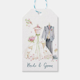 Bride & Groom Bröllop Dress Presentetikett