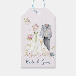 Bride & Groom Bröllop Dress Presentetikett