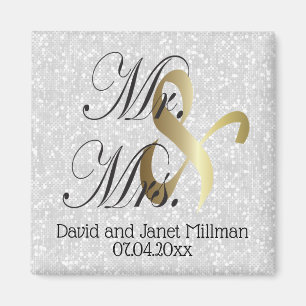 Bride & Groom Bröllop Keepsaké Magnet