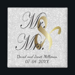 Bride & Groom | Bröllop Keepsaké Magnet<br><div class="desc">Bröllopsdagens favoritmagnet. En Bröllopsdag från redot Bride and Groom för att anpassa sig. Obs! Alla mallområden behöver inte ändras. 📌 Om du behöver anpassa ytterligare klickar du på knappen "Klicka för att anpassa ytterligare" eller "Anpassa eller redigera design" och användor verktyg för att ändra storlek, rotera, ändra text färg, lägga...</div>