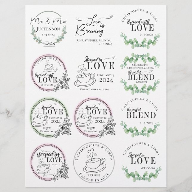 Bride Groom Bröllop Tea Bag-favoriter (Framsida)