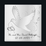 Bride & Groom Bröllopsdag Keepsaké Magnet<br><div class="desc">Bröllopsdag Behåll magnet från redot Bride and Groom för att anpassa. Obs! Alla mallområden behöver inte ändras. 📌 Om du behöver anpassa ytterligare klickar du på knappen "Klicka för att anpassa ytterligare" eller "Anpassa eller redigera design" och användor verktyg för att ändra storlek, rotera, ändra text färg, lägga till text...</div>
