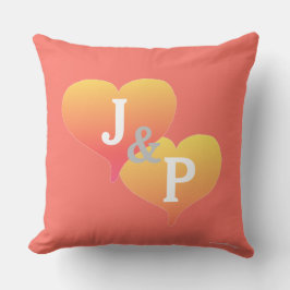 Bride Groom Coral Turcos Reversible Pillow Kudde