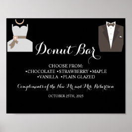 Bride & Groom Donut Pub Möhippa Bröllop Poster