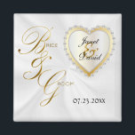 Bride & Groom Elegant bröllop Keepsaké Magnet<br><div class="desc">Bröllopsdagens favoritmagnet. En Bröllopsdag från redot Bride and Groom för att anpassa sig. Obs! Alla mallområden behöver inte ändras. 📌 Om du behöver anpassa ytterligare klickar du på knappen "Klicka för att anpassa ytterligare" eller "Anpassa eller redigera design" och användor verktyg för att ändra storlek, rotera, ändra text färg, lägga...</div>