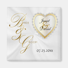 Bride & Groom Elegant bröllop Keepsaké Magnet