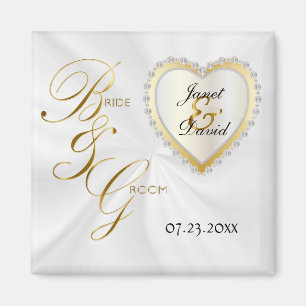 Bride & Groom Elegant bröllop Keepsaké Magnet