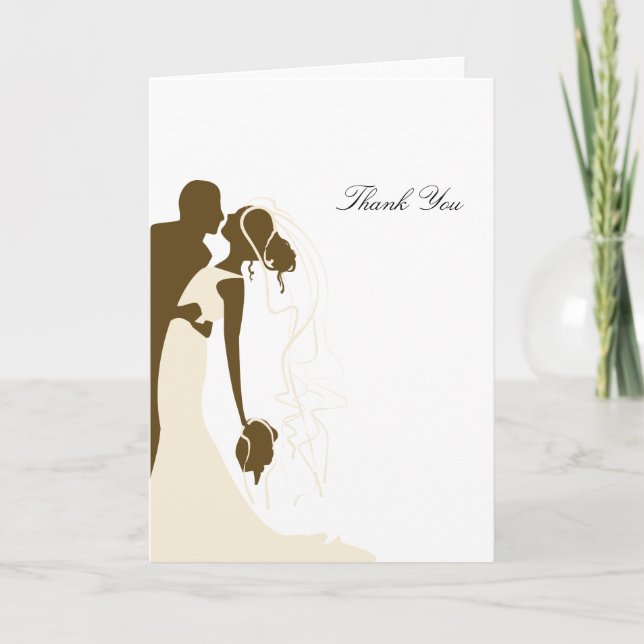 Bride & Groom Embrace - Cream Tack Kort (Framsida)