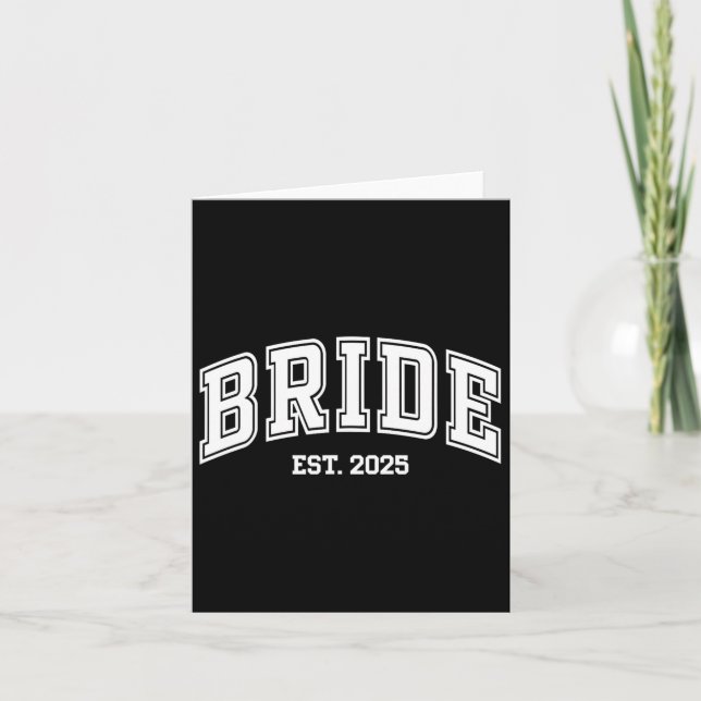 Bride Groom Est. 2025 Retro Ny gifta Par W Kort (Framsida)