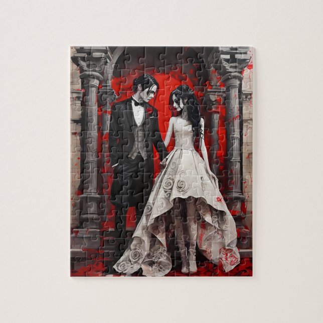 Bride & Groom Goths Pussel (Vertikal)