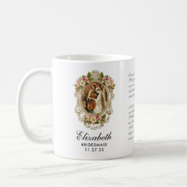 Bride Groom Guld Blommigt Prayer Bridesmaid Kaffemugg