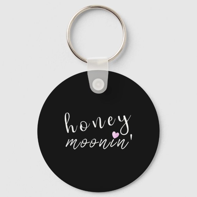 Bride Groom Honung Moonin Par Bröllop Funny Tee Nyckelring (Framsida)