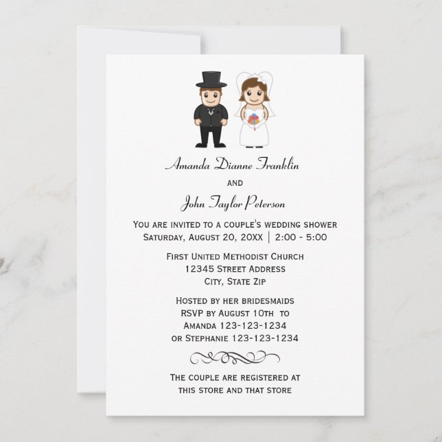 Bride & Groom - Inbjudan till en dusch (Framsida)