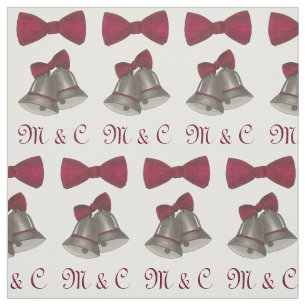 Bride Groom Initialer Silver Klockor Bröllop Gifte Tyg