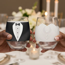 Bride & Groom Kostym Bröllop Dress Mr & Mrs.