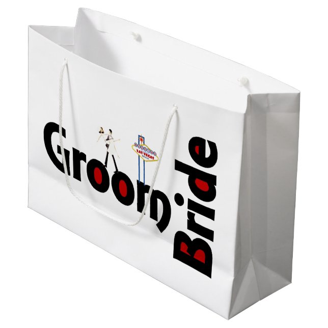 Bride & Groom Las Vegas Bröllop Gift Bag (Framsidan Vinklad)