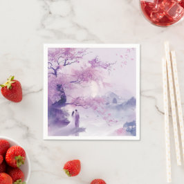 Bride & Groom Lavender Theme Bröllop Pappersservett