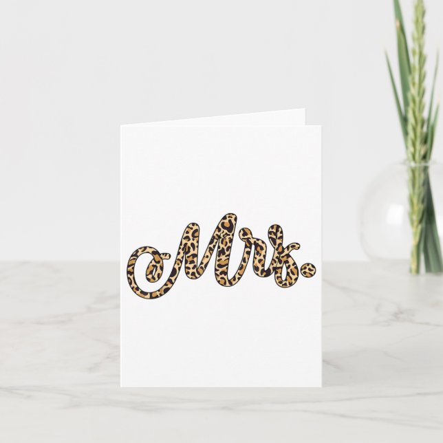 Bride Groom Leopard Print Bröllop Matching Cou Kort (Framsida)