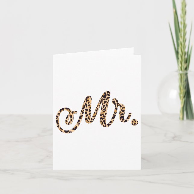 Bride Groom Leopard Print Bröllop Matching Coup Kort (Framsida)