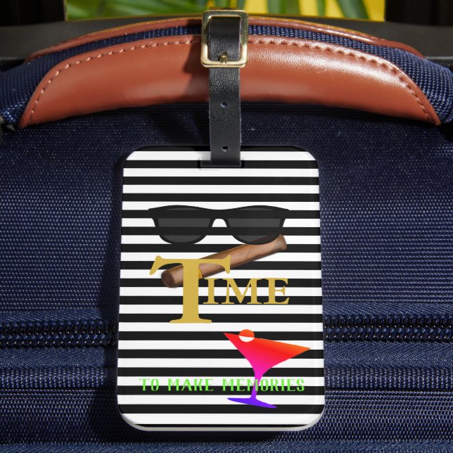 BRIDE & Groom Martini Cigar Bon Voyage Travel Bagagebricka (Framsida Insitu 2)