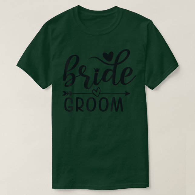 Bride Groom Matching Bröllop Bachelor and Bachelor T Shirt (Design framsida)