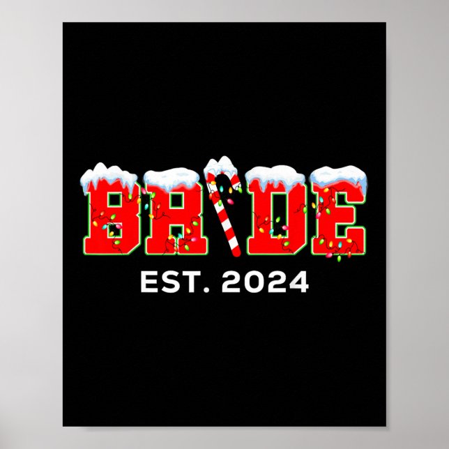 Bride Groom Ny gifta Est 2024 Matching Christm Poster (Framsidan)