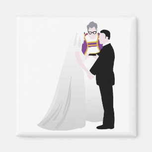 Bride, Groom och tjänstemän Magnet