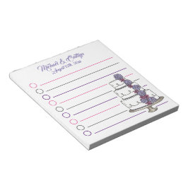 Bride Groom Personlig Blommigt Cake Wedding Favor Anteckningsblock