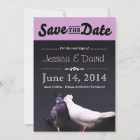 Bride & Groom Pigeons Spara datum meddelande