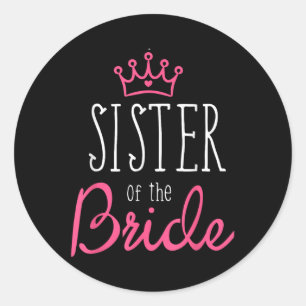 Bride Groom Shirts syster till Bride Shirt Team Runt Klistermärke