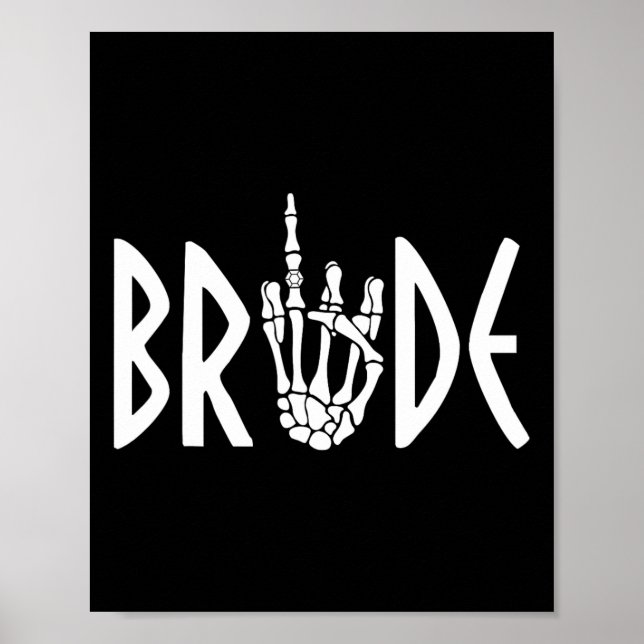 Bride Groom Skeleton Gothic Bröllop Förlovning Hal Poster (Framsidan)