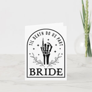 Bride Groom Skeleton Gothic Halloween Förlovning W Kort