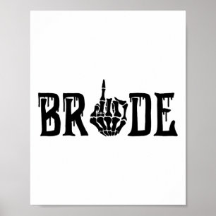 Bride Groom Skeleton Hand Halloween Bröllop Bachel Poster