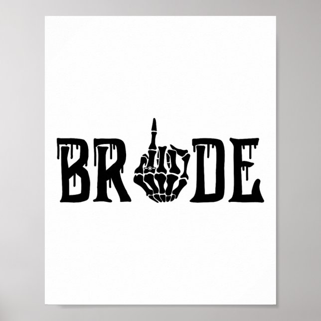 Bride Groom Skeleton Hand Halloween Bröllop Bachel Poster (Framsidan)