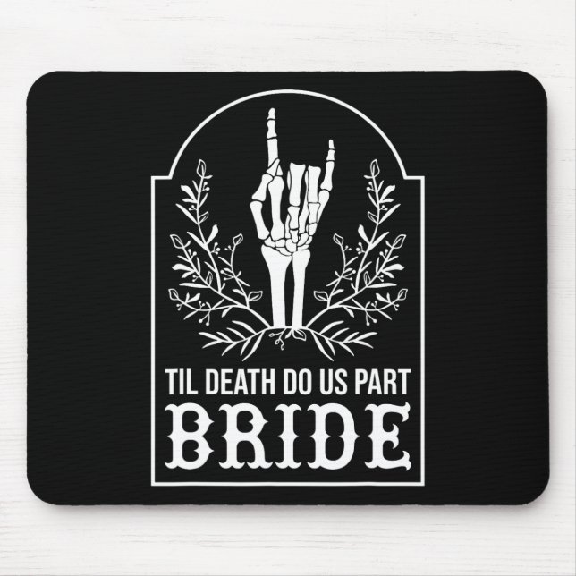 Bride Groom Skeleton Hand Par Matching Bröllop Musmatta (Framsidan)