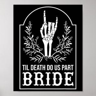Bride Groom Skeleton Hand Par Matching Bröllop Poster