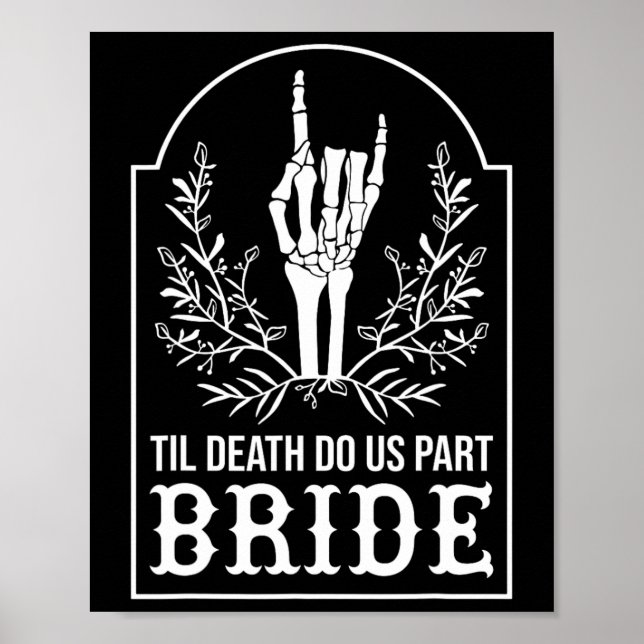 Bride Groom Skeleton Hand Par Matching Bröllop Poster (Framsidan)