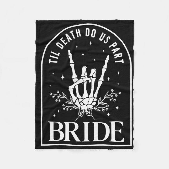 Bride Groom Skeleton Sten Hand Par Bröllop Hal Fleecefilt (Framsidan)