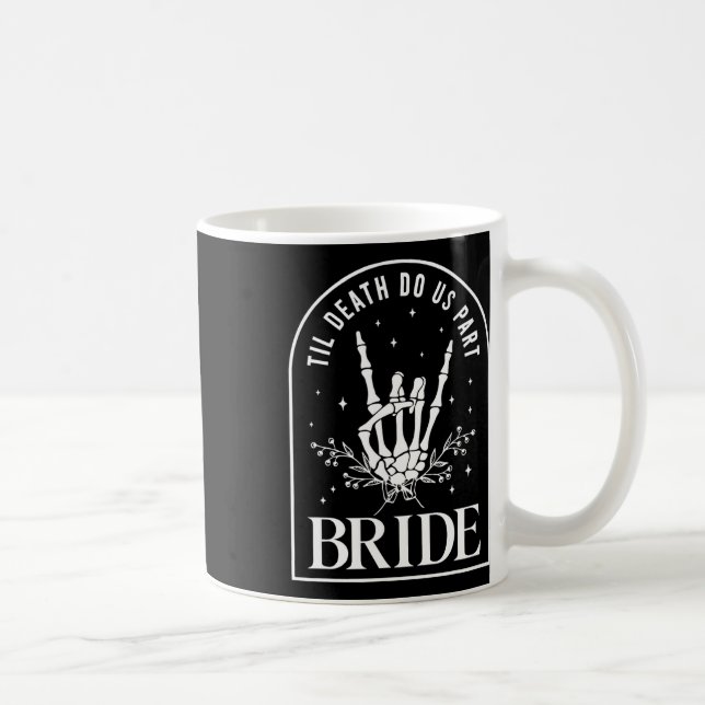 Bride Groom Skeleton Sten Hand Par Bröllop Hal Kaffemugg (Höger)