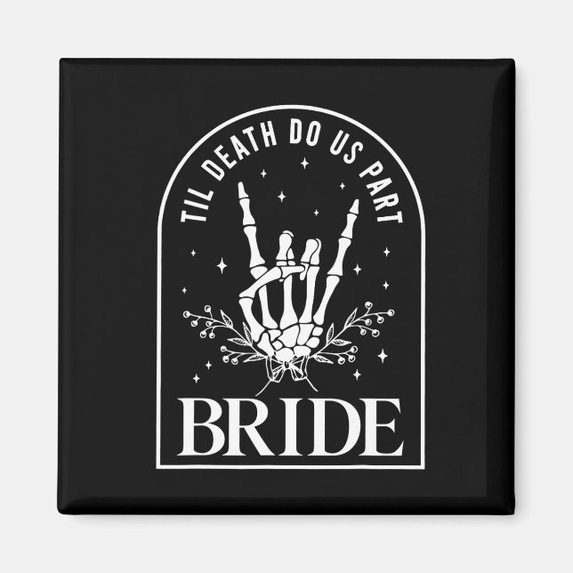 Bride Groom Skeleton Sten Hand Par Bröllop Hal Magnet (Framsidan)